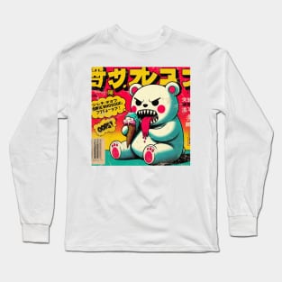 White Bear Eating Ice Cream Long Sleeve T-Shirt